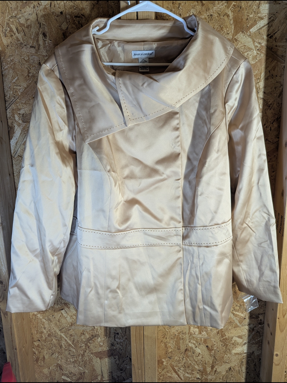 Jessica London Gold Satin-Look Women's Jacket